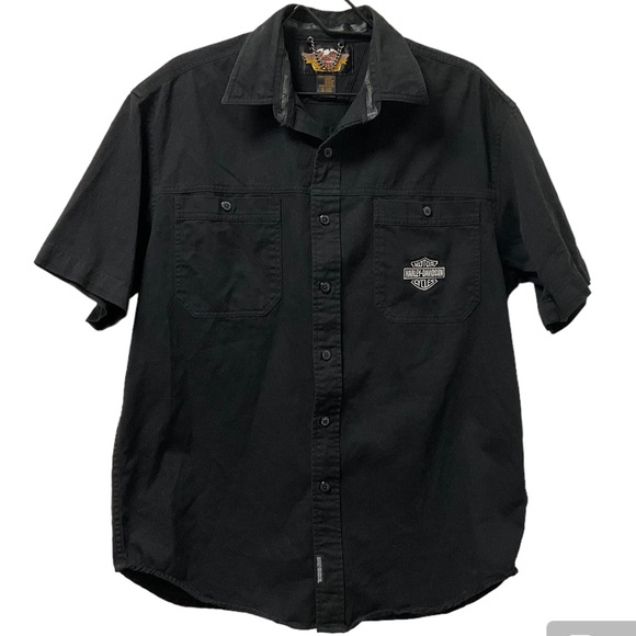 Men’s Harley-Davidson Classic Embroidered Pocket Logo 100% Cotton Button Shirt! - Picture 10 of 10